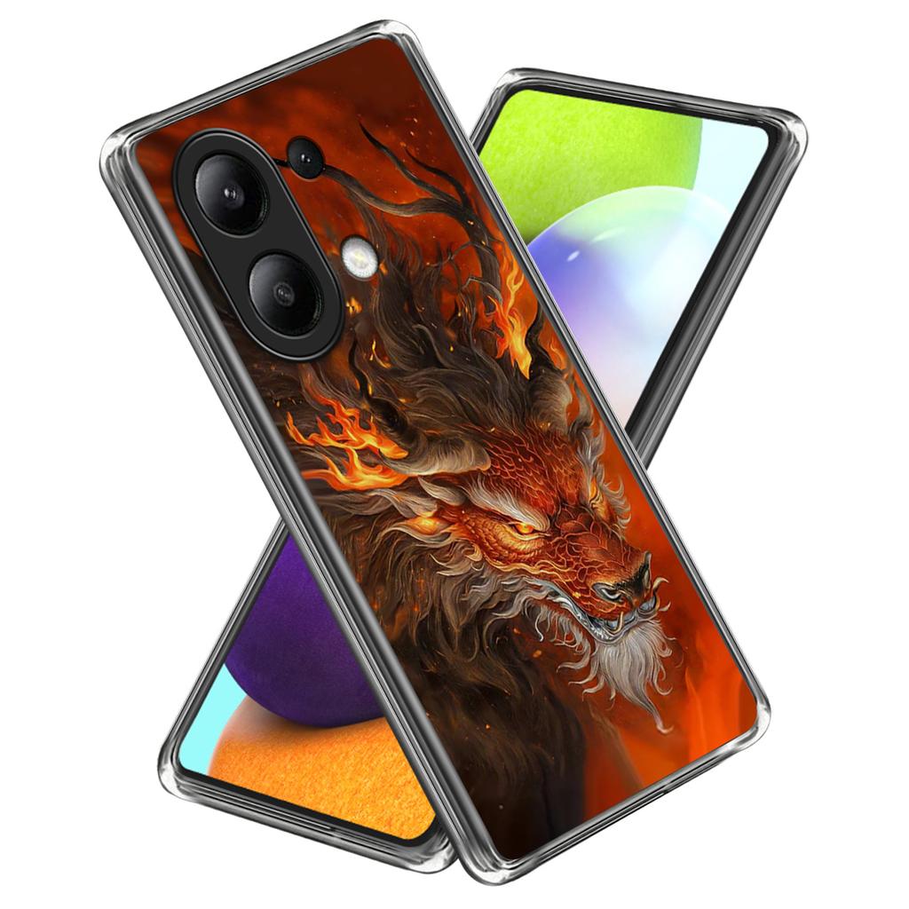 For Xiaomi Redmi Note 13 4G Case Shock-Absorbent TPU Pattern Printed Phone Cover