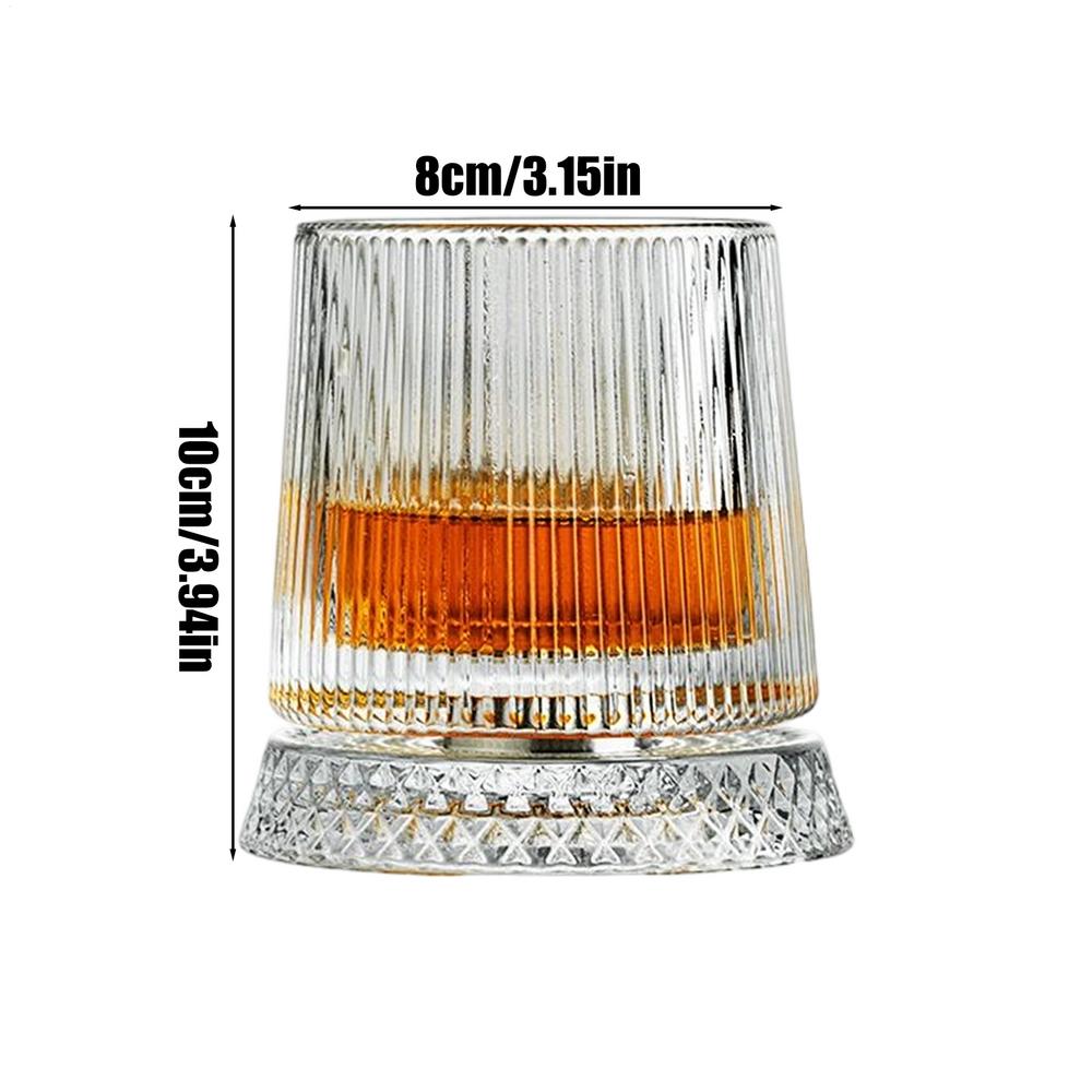Creative Whiskey Glasses Durable Spinnings Glassware Cocktails Wine Brandy Cup Water Juice Tea Mug Party Drinking Glass Tumbler