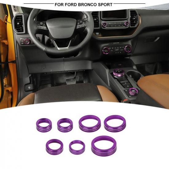 7x Headlight/Radio/Air Condition Switch Control Knob Trim For Bronco Sport +