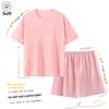 2026 Women's Summer Sleepwear Set Short Sleeve Two-Piece Pants Lightweight Comfortable Breathable Sweet Style Soft Home Clothes