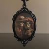 Pendant Gothic Raven, Skull Necklace
