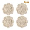 2/4Pcs Bohemian Floral Crochet Coasters Perfect For Coffee Table Vintage Restaurant, Bar, Home Residence Kitchen Decoration