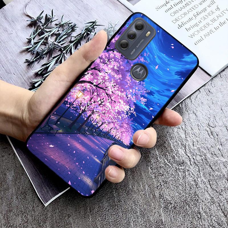 Night Scenery Moon Flower Beach Case For Motorola G Stylus 5G G Play G35 G45 G54 G24 G86 G04S E13 E14 E32 E32S