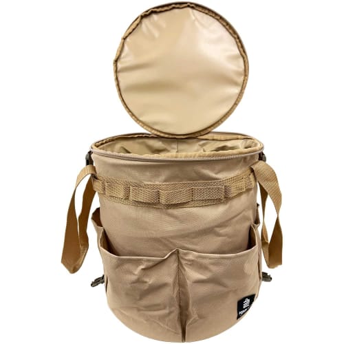 SK11 Coyote Pop-Up Bag SPU2-300BR, a free-standing tool bag for work, carpentry, and outdoor use