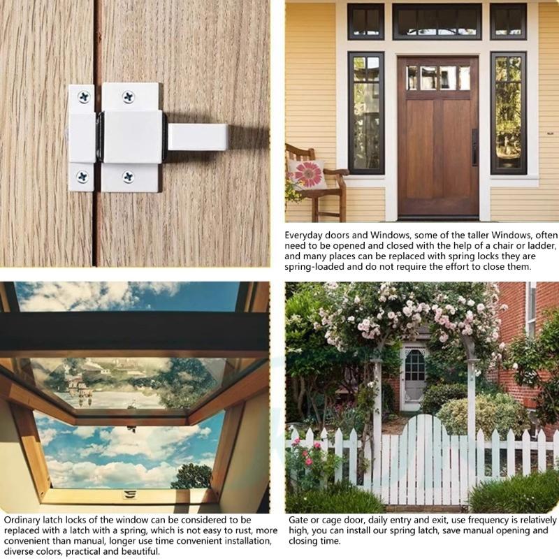 Impacts Activated Self Closing Spring Door Latches Easy Installation Aluminum Auto Locking Door Bolt for Enhances Security