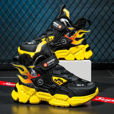 Winter Kids Shoes Boys Non-slip Sport Shoes Outdoor Snow Ankle Boots Waterproof Warm Sneakers Child High Top Cotton Casual Shoes