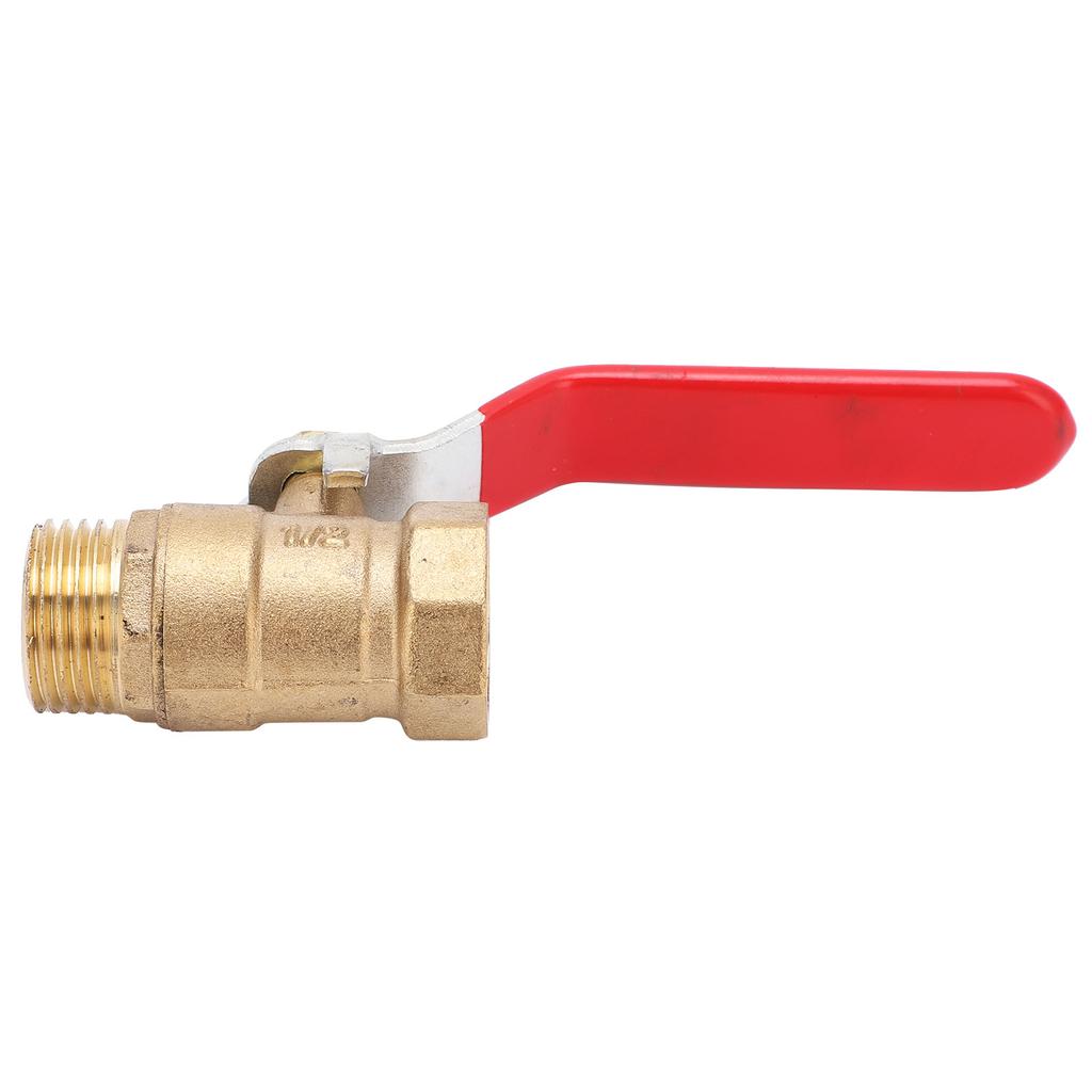 Ball Valve 12 Inner Outer Wire Thickening Brass Blowdown Valve with Red Handle for Air Compressor