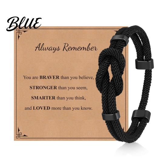 Bracelet Gift for Husband Adjustable Men Rope Infinity Knot Simple