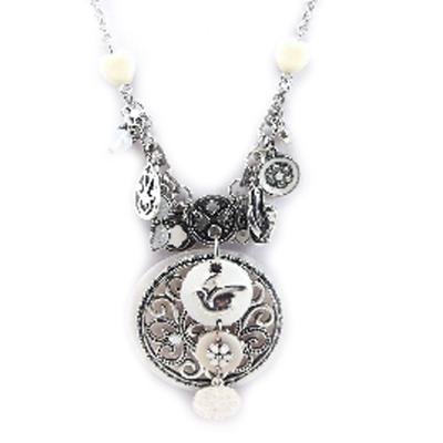[G0186] - White 'Babouchka' Designer Necklace