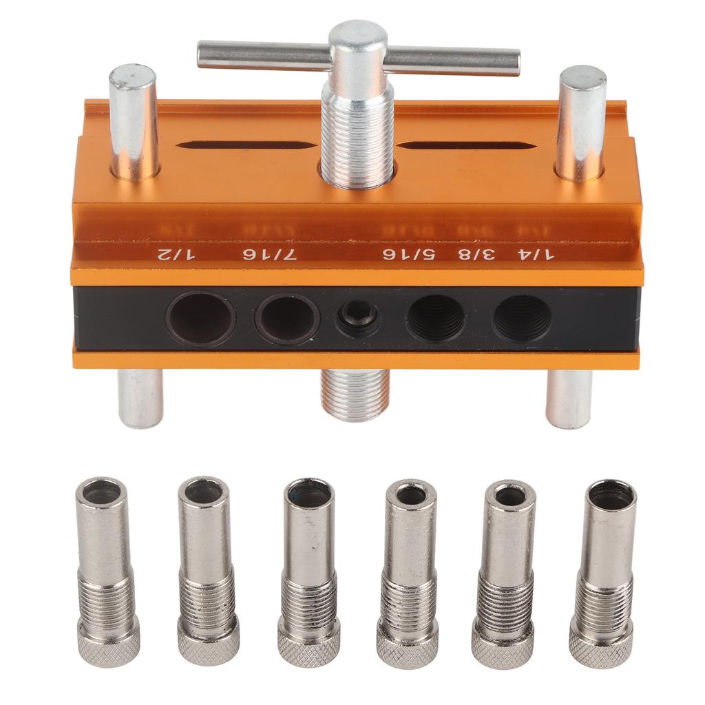 Self Centering Dowelling Jig Aluminum Alloy Drilling Guide Bushings Set Wood Puncher Locator 64mm