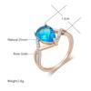 Shiny Blue Water Drop Zircon Ring For Women Silver Color Fine Jewelry Party Wedding Ring Gift