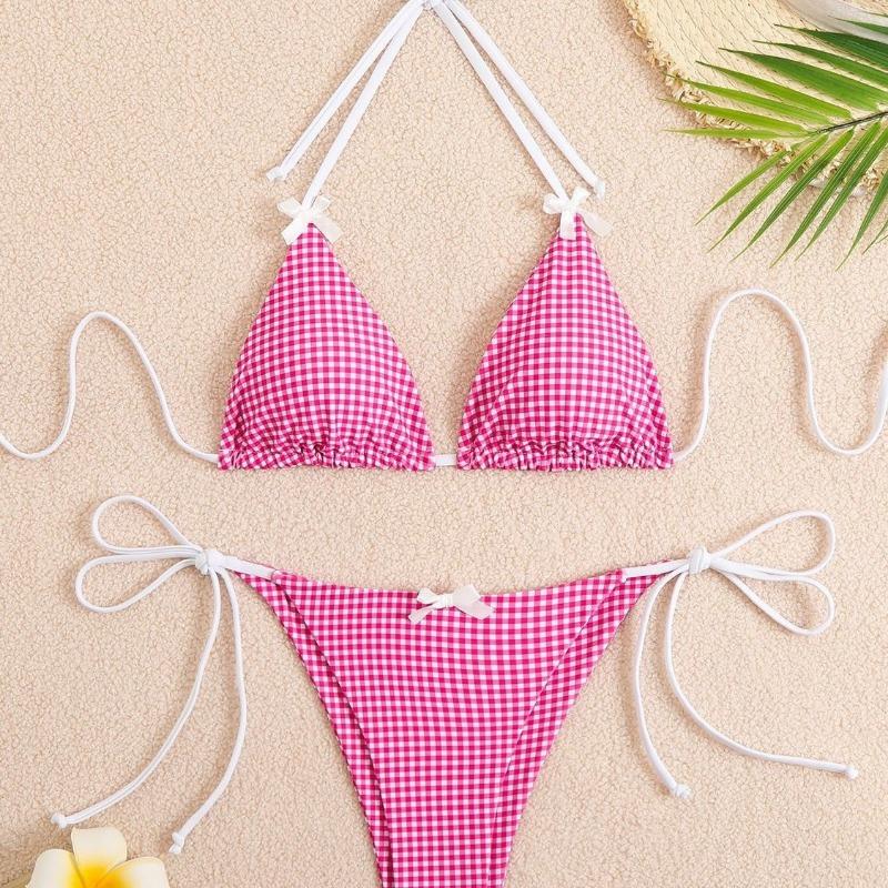 Women S Sexy Floral Dot Print Split Bikini Swimsuit