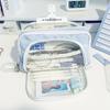 School Supplies Pen Case Pencil Pouch Makeup Cosmetic Bag Desktop Storage Bag Studen Stationery Bag
