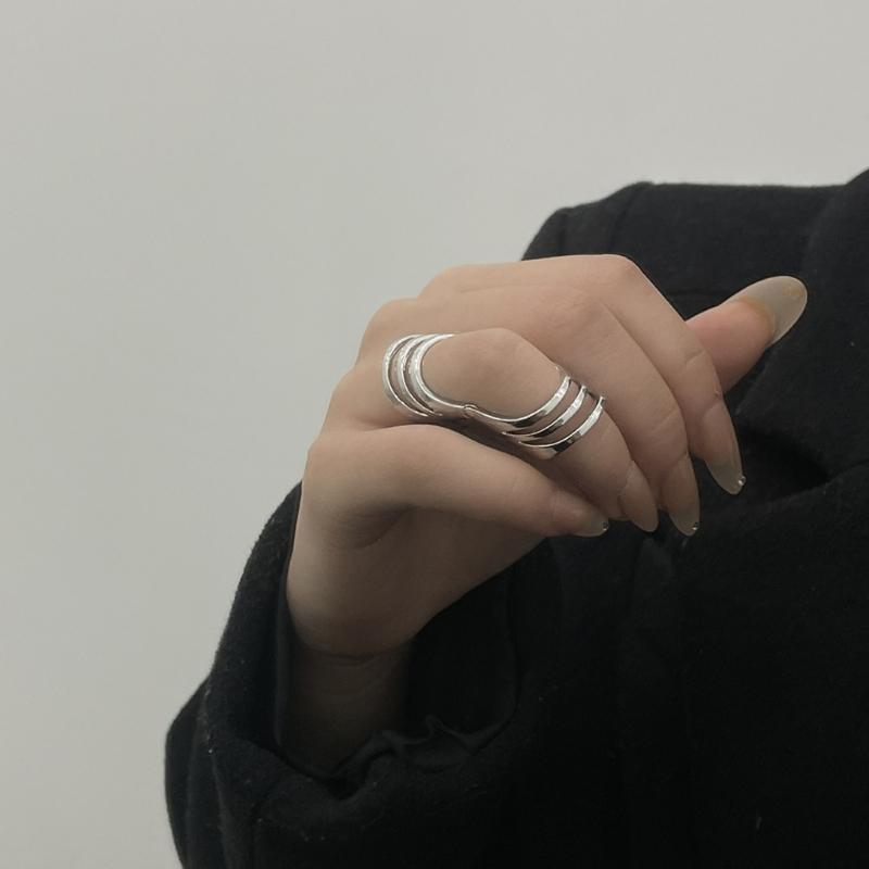 Index Finger Knuckle Ring Retro Bendable Chunky Ring Gothic Statement Joint Ring