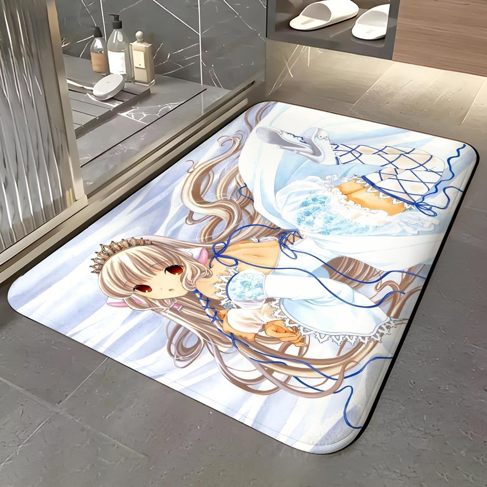 Animation C-Chobits Floor Mat Soft Flannel Entrance Door Mat Non Slip Absorbent Bathroom Bedroom Floor Rug