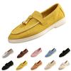 Women's Slip On Loafers Casual Comfortable Flat Shoes with Bell Pendant Decoration Soft Sole Lightweight Design for Daily Wear