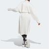 adidas Originals Blue Version Club Women's Long Sleeve Button Front Belted Loose Fit Casual Dress Core White IB5791