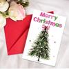 10PCS Large Christmas Greeting Cards with Envelopes, Watercolor Xmas Tree Cards for Holiday & New Year Gifts