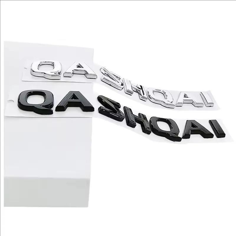 CGANEI1 Glänzend Schwarz Silber Qashqai Emblem für Nissan X-trail Note Juke Sentra Patrol Navara Auto Seiten Heck Abzeichen Namensschild Logo Aufkleber