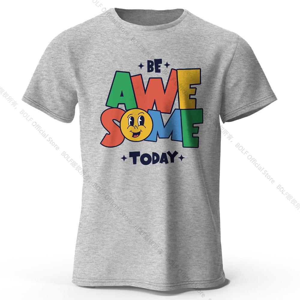 Unisexs Be Awesome Today Printed Tshirt 100 Cotton Oversized Motivational Graphic Tees For Wounisex Summer Tops Positive Streetwear