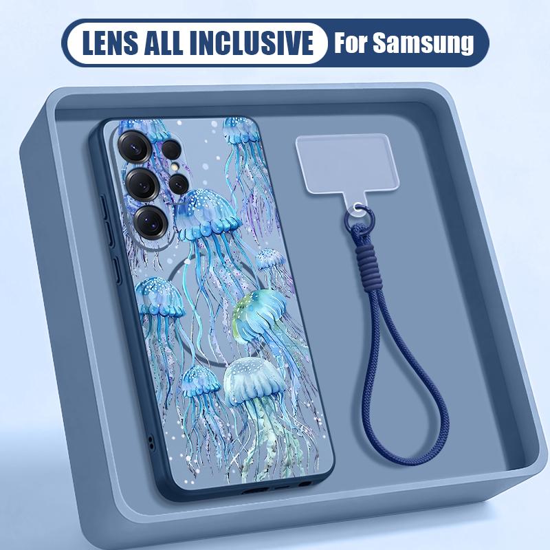Blue and White Surfing Wave Case For Samsung S26 Ultra S25 FE S24 S24 Plus A57 A37 A17 A56 A36 A16 A55 A35 A15 A54 5G Hybrid Magnetic Matte Cover