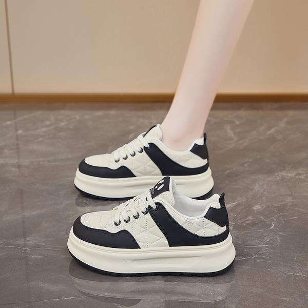 

Fashion Small White Shoes Clogs Platform Casual Female Sneakers All-Match Wedge Basket 2025 Summer Creepers Sports New Spring Leisure 35