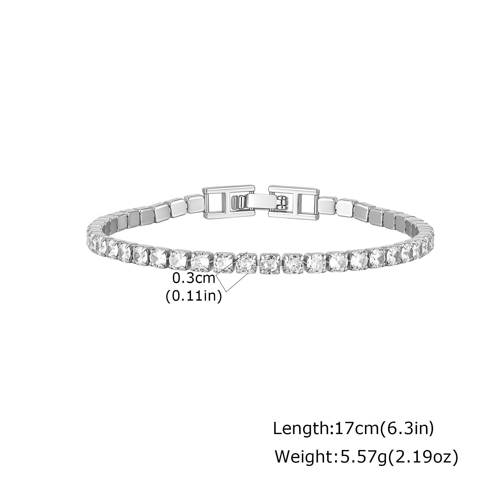 

Adjustable Colorful Crystal Tennis Bracelet for Women High Quality 3mm Cubic Zircon Chain Bracelets Luxury Fashion Jewelry Gift 16cm