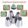 5Pcs Large Metal Cake Cream Decoration Tips Set Pastry Tools Stainless Steel Piping Icing Nozzle Cupcake Head Dessert Decorators