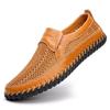 Men's Breathable Mesh Sandals: Size 50, Comfortable Soft Sole, Slip-on Leather Dad Shoes