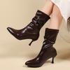 Short High Heels Pointed Women Boots  Designer Fashion Woman Shoes Elegant Winter New Chelsea Ankle Boots Dress Party Pumps