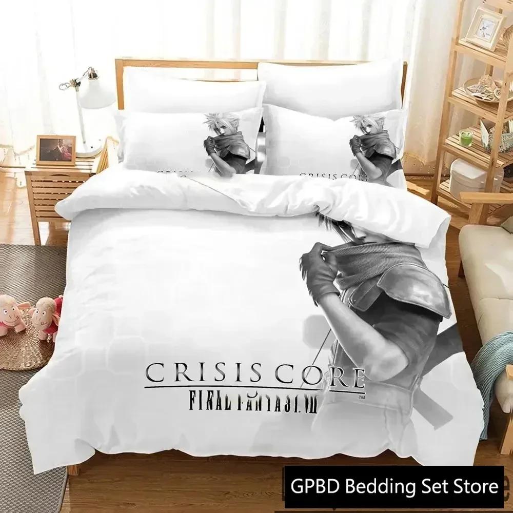 3D Print Game Crisis Core Final Fantasy Vii Bedding Set Boys Girls Twin Queen King Size Duvet Cover Pillowcase Bed Boys Adult