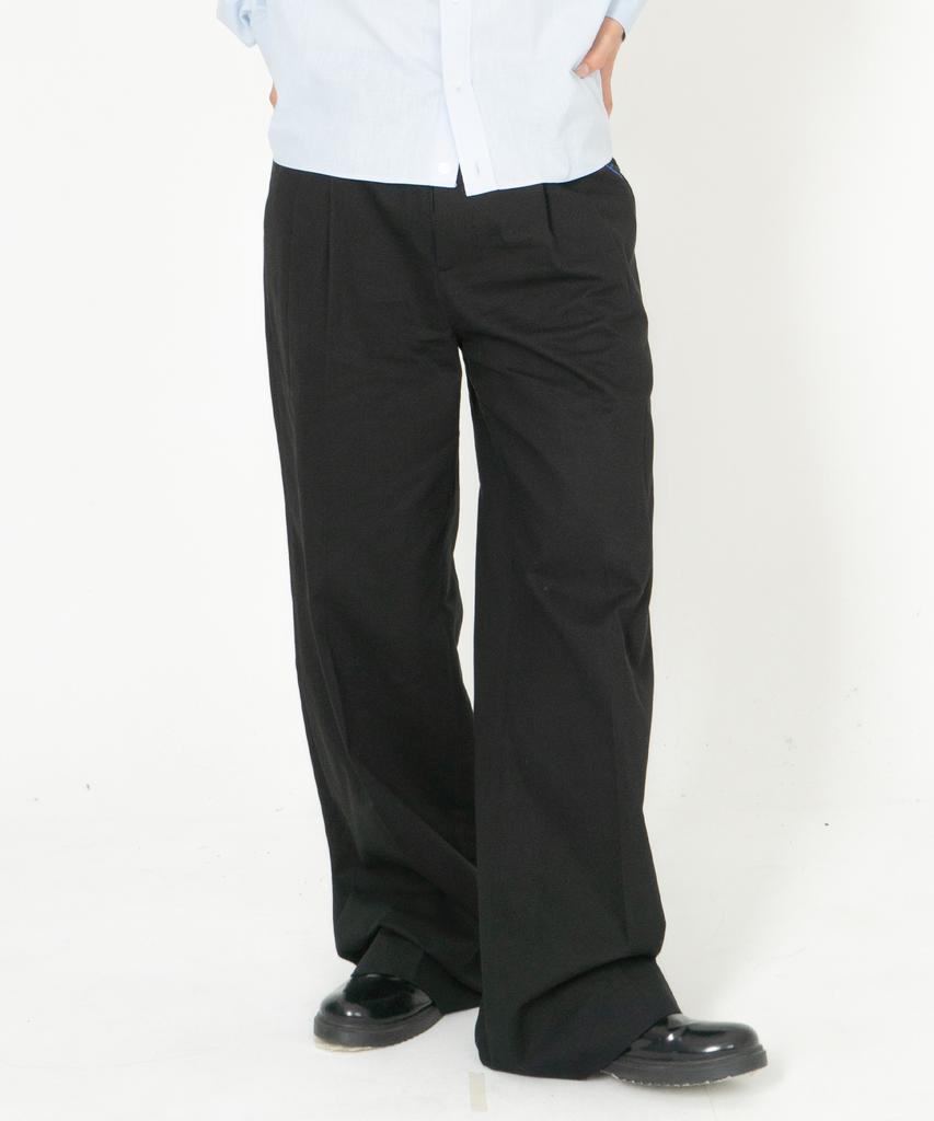 ODD DOT Pintuck Wide Pants_Black