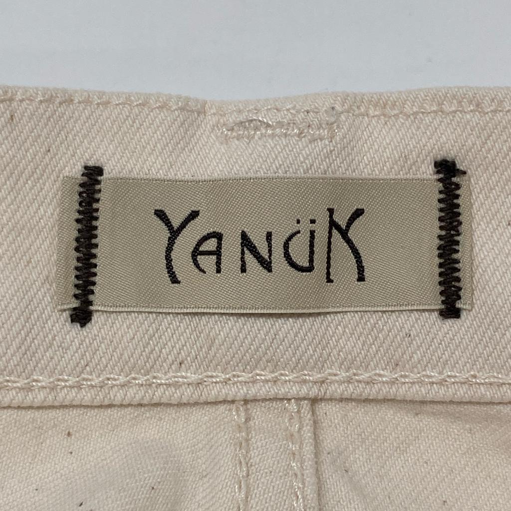 YANUK 57101517 x Kaneko Aya x Fujiwara Yutaka White Denim Straight Pants Bottoms 22 IvoryUsed