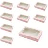 12/24pcs Clear Window Cake Box with Lid, Bakery Pastry Display for Wedding Birthday, Valentine's Mother's Day Gift Packaging