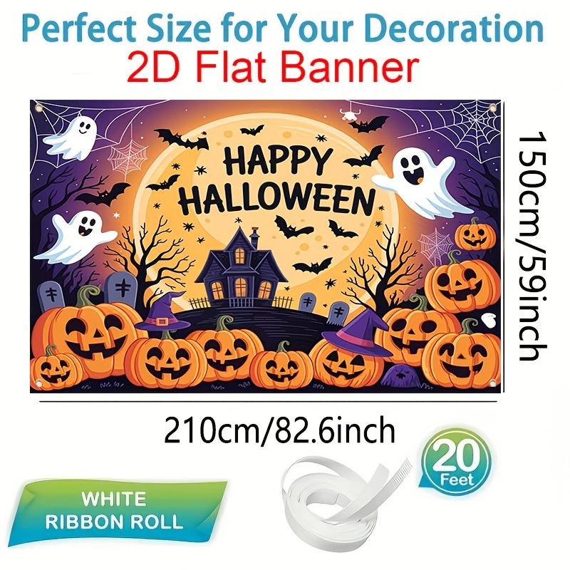 1Pcs Happy Halloween Spooky Pumpkin Elements Decoration Background Halloween Backdrop Decorations For Photo Studio Booth Party