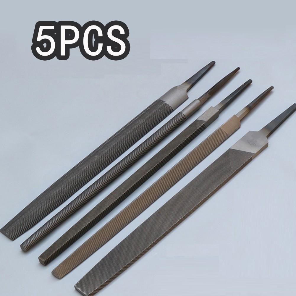 File Flat Steel File Set Half Medium-Toothed Round