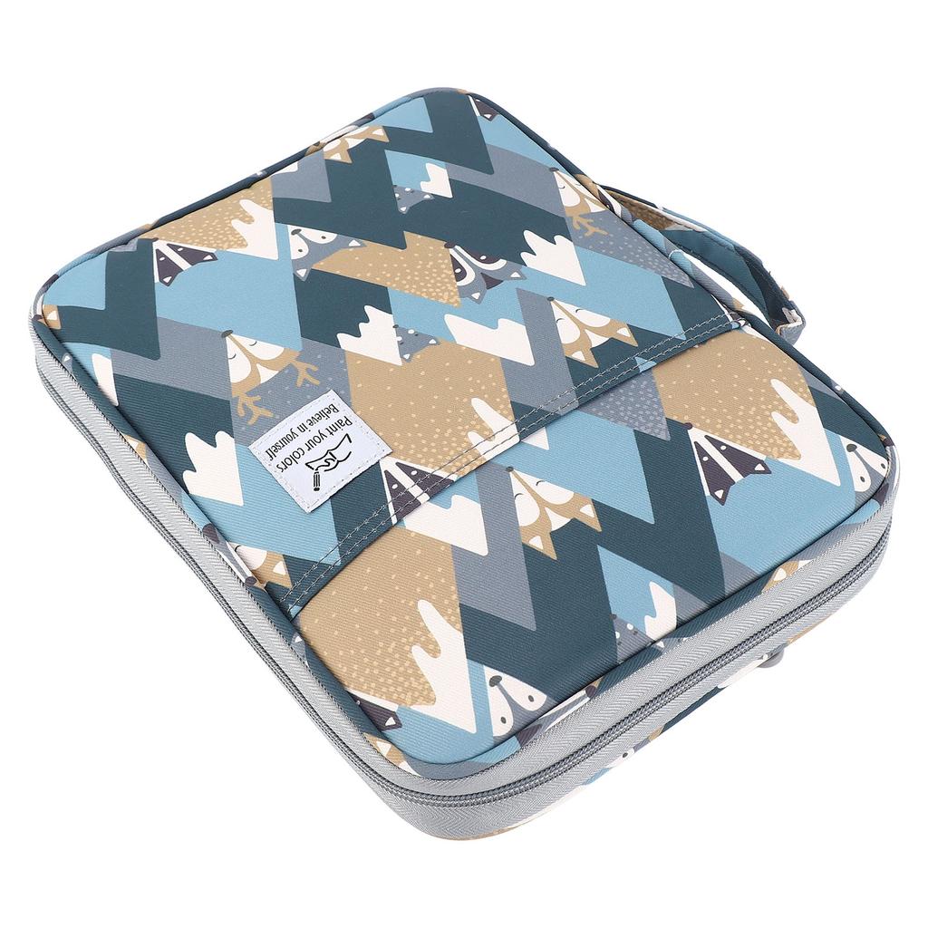 96 Slots Colored Pencil Case Nylon Multi Layer Large Capacity Art Student Storage Pencil Bag for Refills Colored Pencils