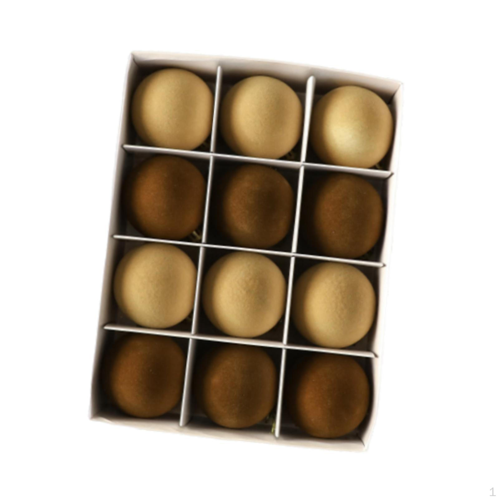 

12Pcs Christmas Tree Ornaments Flocking Ball Shatterproof 2.36 Multicolor Xmas Bulbs Decorations