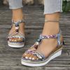 Women’s Elastic Strap Wedge Platform Roman Sandals Comfortable Summer Shoes