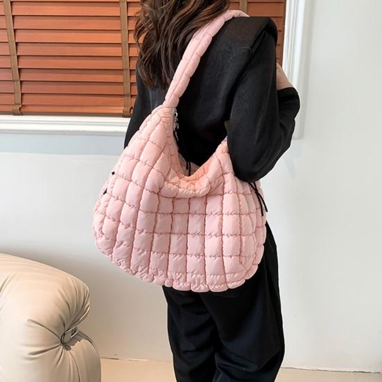 Vrouwen Schoudertas Grote Capaciteit Ritssluiting Effen Kleur Gewatteerde Puffer Gewatteerde Tote Bag Pendelen Winkelen Reizen Crossbody Tas Puff Sling Bag