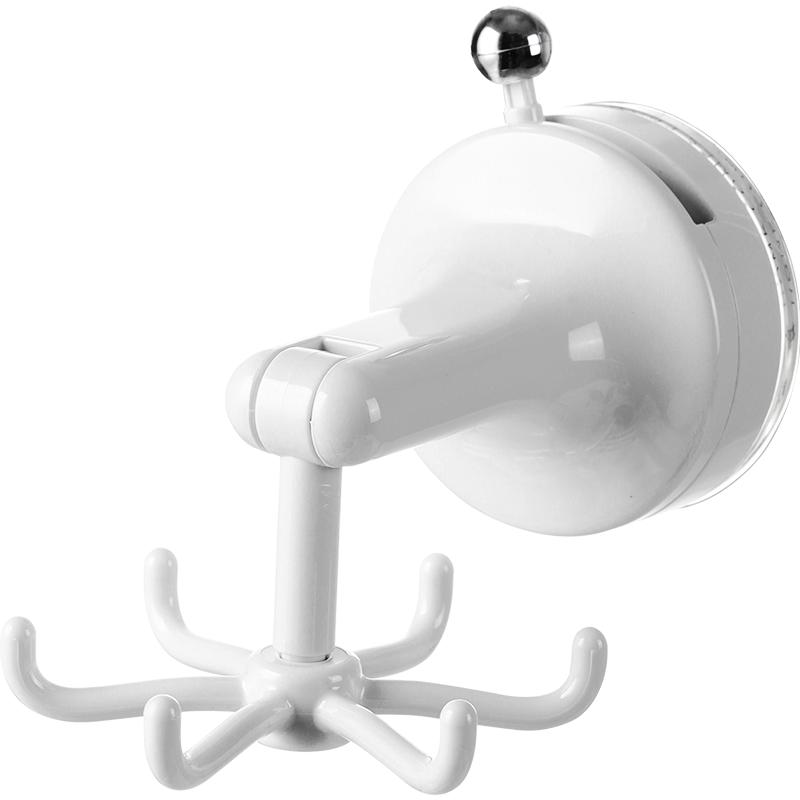 

Kitchen Suction Cup Rotating Hook Plastic Rotatable Drill Free Cookware Spatula 6-Claw Suction Cup Wall Mounted Storage Hook белый