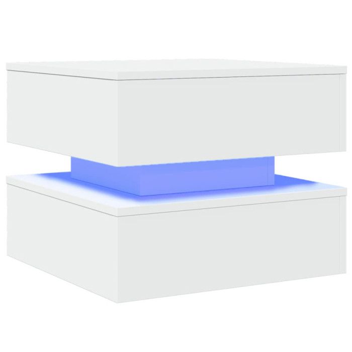 VidaXL Table Basse avec Lumières LED, Bout de Canapé, Table d'Appoint, Meuble de Salon Salle de Séjour Maison Intérieur, 839854