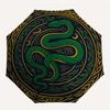 Green Serpent Circle Rug: Unique Decorative Mat with Intricate DesignUmbrella, Portable 3-Fold Compact Umbrella for Men & Women Gift