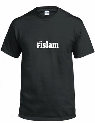 #Islam Maglietta Hashtag Islam Musulmano Regalo Divertente Maglietta in Cotone Bianca Nera