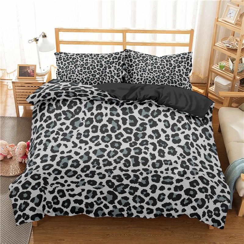 Leopard Print Duvet Cover Soft Butterfly Bedding Set King Twin Microfiber Animal Skin Fur Comforter Cover For Girls Boys Teens