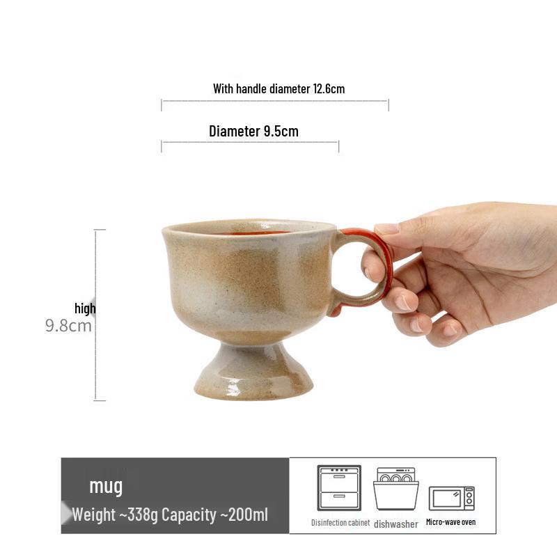 

OLOEY Japanese Retro Ceramic High-Foot Mug
