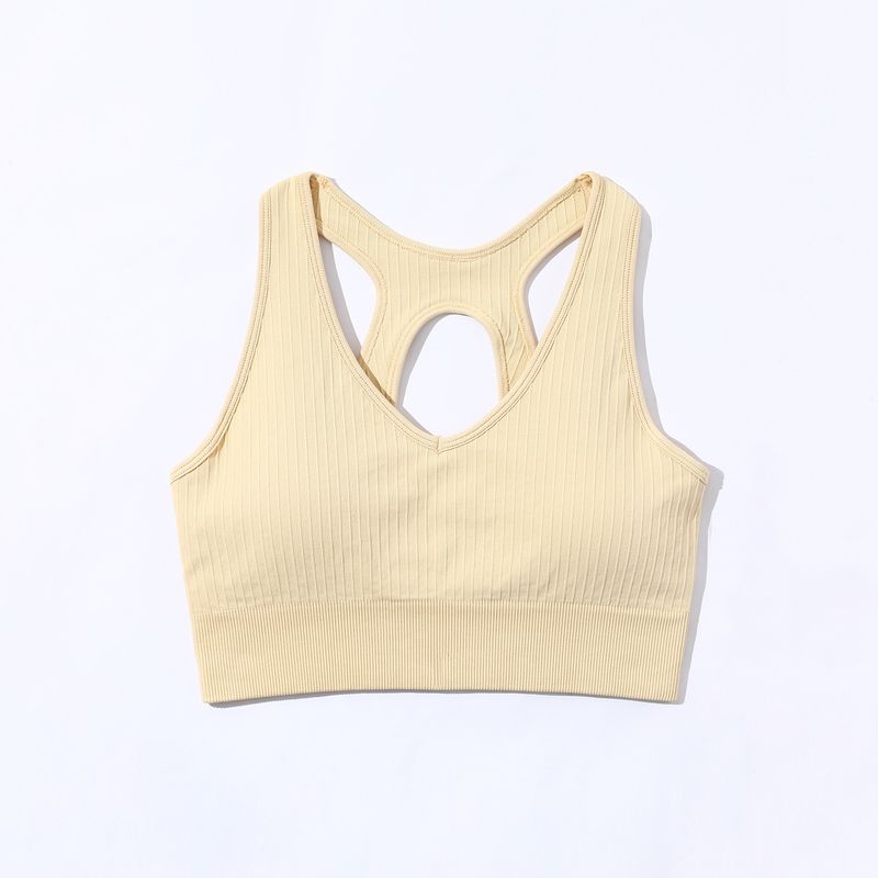 

European and American Women s Sleeveless Sexy Outdoor Bra Sports T-shirt I-bra-khakis S