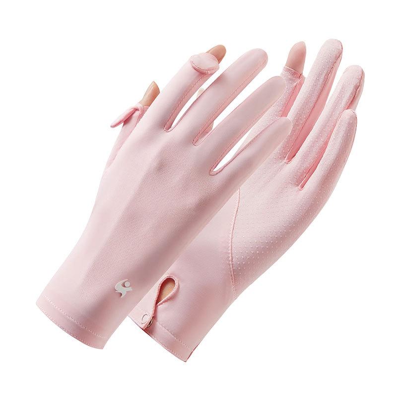 Summer  Sunscreen Gloves For Women Solid Color Uv Protection Ladies Gloves