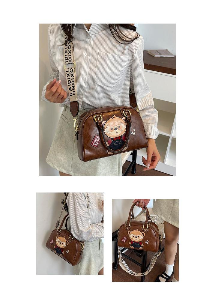 2026 Hello Kitty Bear Crossbody Handbag with Wide Shoulder Strap - Women's Cute Commuting Travel Bag