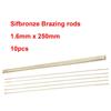 10PCS drôtené spájkovanie Jednoduché tavné zváracie tyče Nízkoteplotné 1,6 mm x 250 mm mosadz